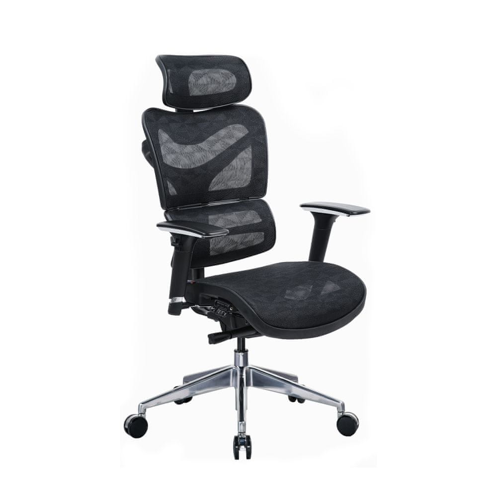 Dalenor Ergonomická kancelárska stolička Tech Max, sieťovina, čierna